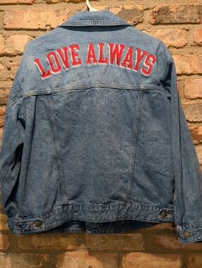 A New Day Love Always Womens Denim Jean Jacket by Target, Size Large
